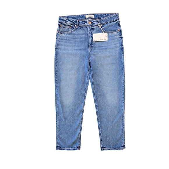 NWT Ginger + Dandelion High Rise Girlfriend Straight Leg Jeans Bloat Friendly 31